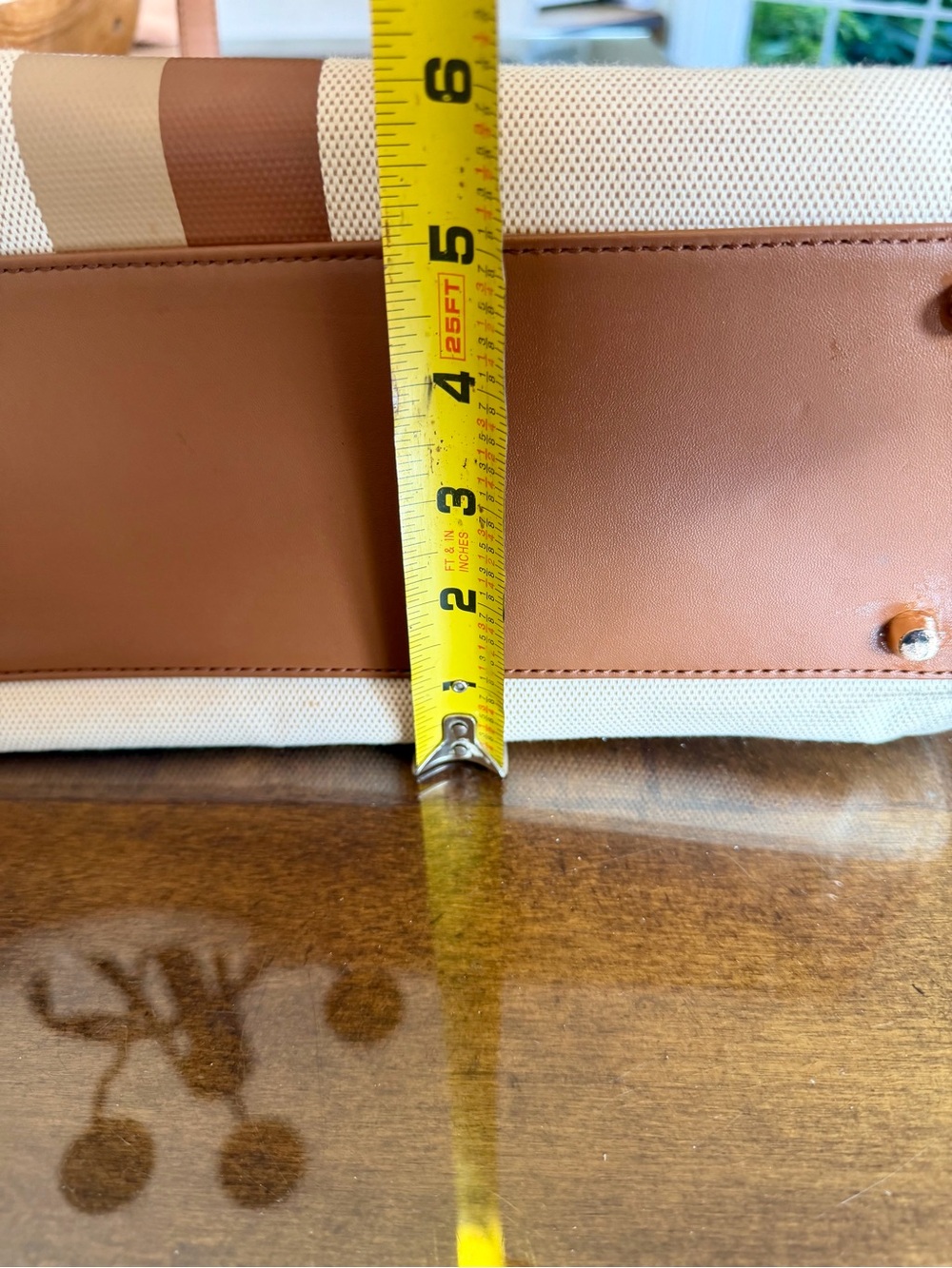 Michael Kors Beige Canvas Tote with Brown Leather Trim - Picture 7 of 7